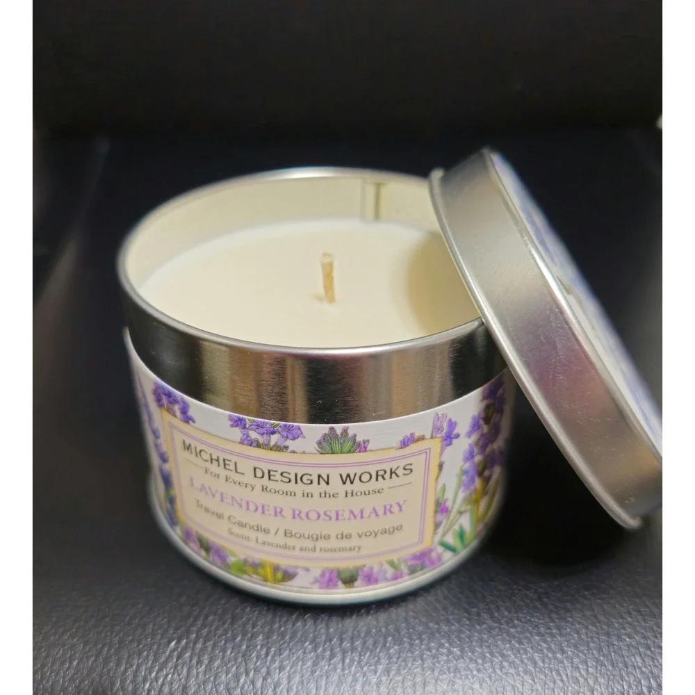 Michel Design Works Lavender Rosemary Travel Candle 5.5oz Soy Wax Tin NEW